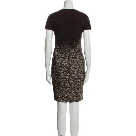 Carolina Herrera Tweed Pattern Knee-Length Dress Size: SUS 4